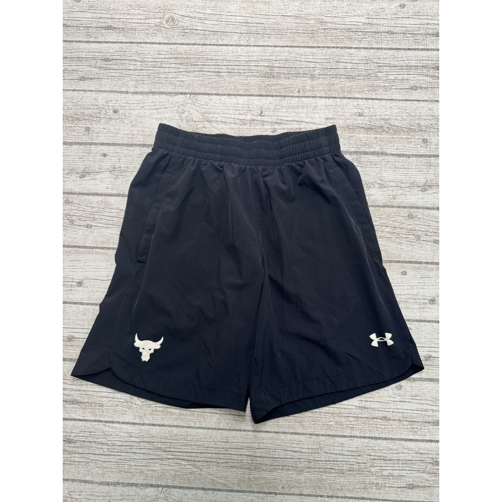 Under Armour Shorts Men's Small Black Brahma Bull Project Rock Athletic Training